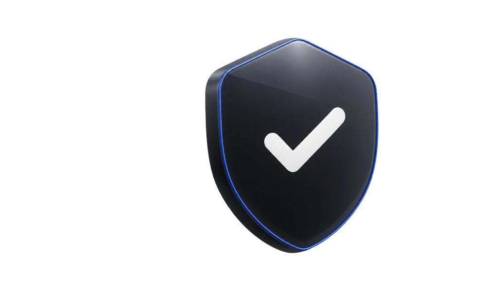 A glass shield with a check. Bots and repeat joins bounce off it; a real member gets through.